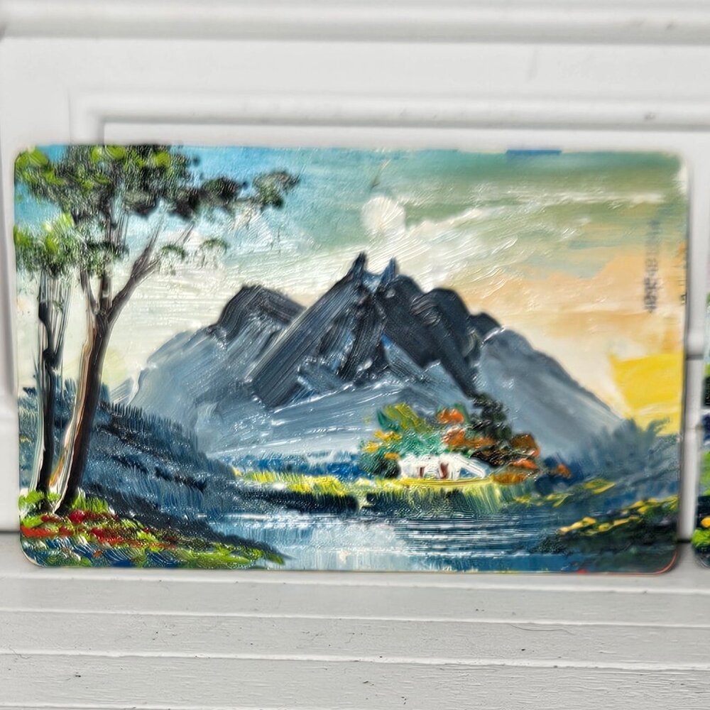 Pair of Vintage Dollhouse Oil paintings
